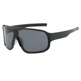 (12 PACK) Wholesale Sports Sunglasses New Arrival Unisex Outdoor Sport Cycling 2024 - BulkSunglassesWholesale.com - Black Frame Black Lens